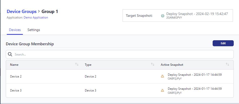 Details of all devices within a Device Group